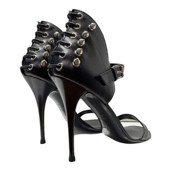 GIUSEPPE ZANOTTILeather Stiletto Sandals High Heel Pump Shoe Spikes Studs